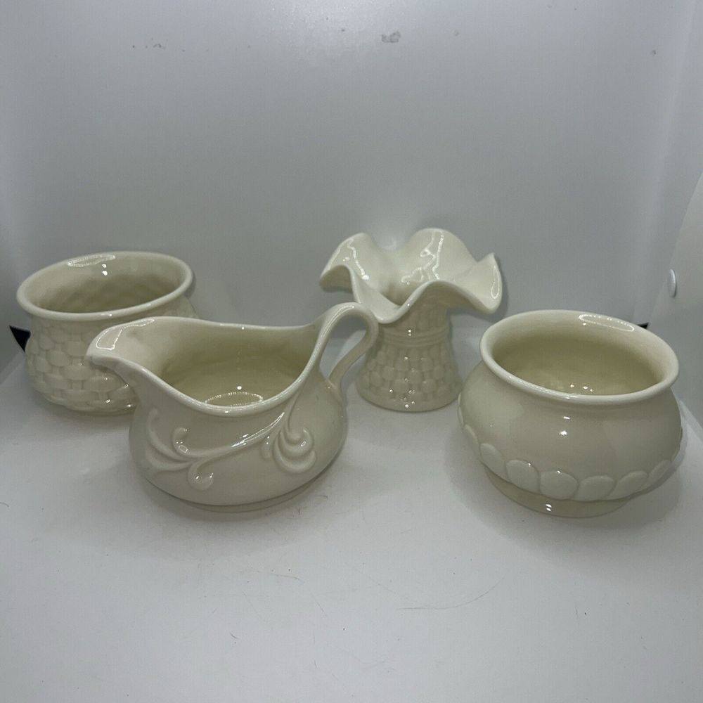 Vintage Geo. Z. Lefton Set Of 4 China‎ 4 Inch Pots #11937A-D